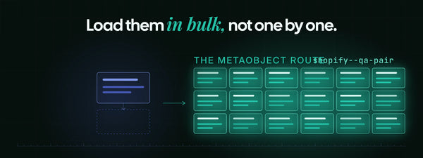 Shopify's Knowledge Base stores FAQs as metaobjects, which can be loaded in bulk through the Admin API instead of typed one at a time.
