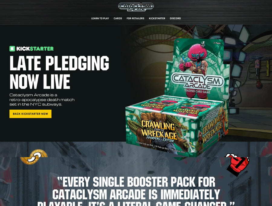 Cataclysm Arcade Shopify storefront designed by Ultra Marketing Group