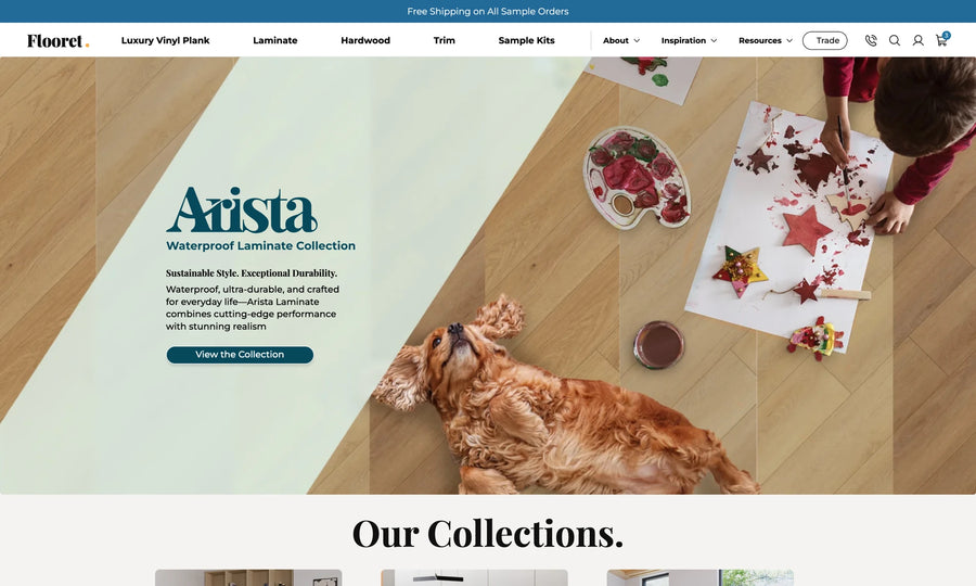 Flooret Shopify storefront designed by Ultra Marketing Group