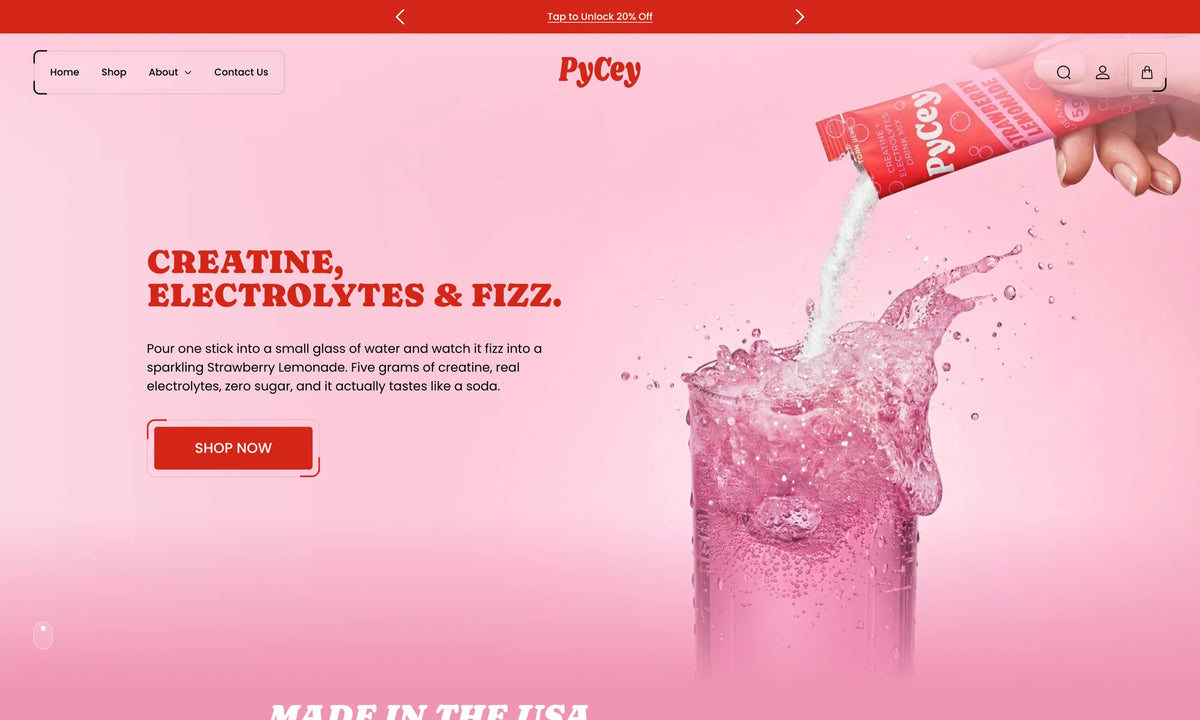 PyCey Shopify homepage designed by Ultra Marketing Group