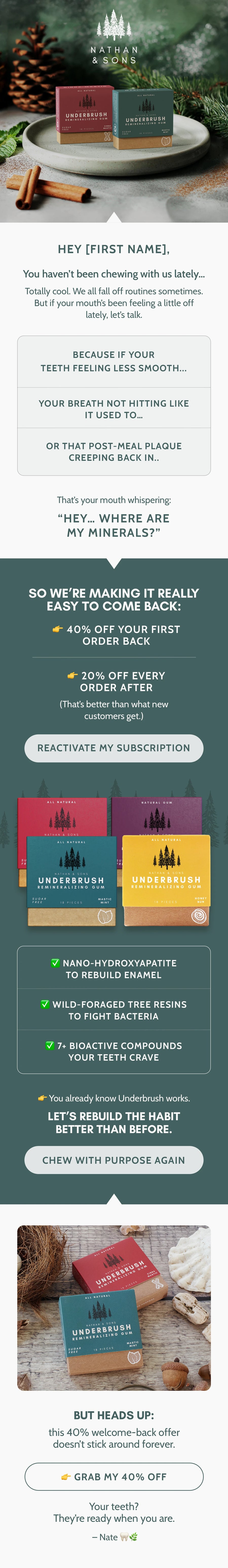 Underbrush lifecycle email 1