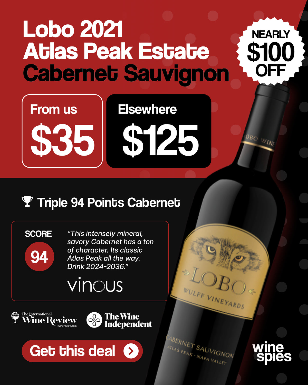 Wine Spies paid social ad creative by Ultra Marketing Group