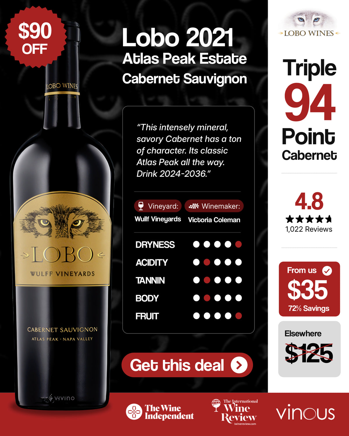 Wine Spies paid social ad creative, second concept, by Ultra Marketing Group